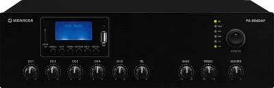 Monacor PA-806DAP Mixer Amplifier Bluetooth DAB MP3 USB 60W 24V - Image 1 of 3