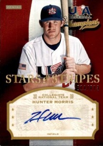 Hunter Morris 2013 USA Baseball Champions Stars & Stripes Autograph #MRR /873 RC