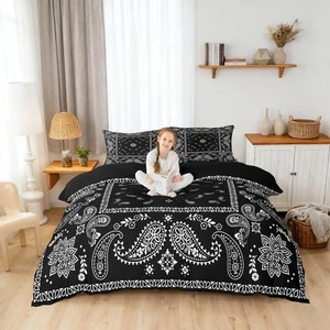 Duvet Cover Set, Modern Fashion Paisley Flower Floral Print Comforter Cover f... - Bild 1 von 8