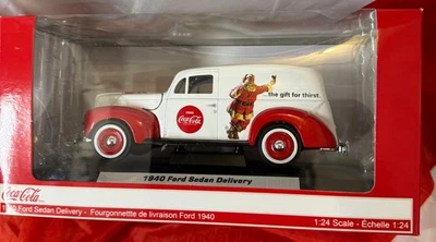 Coca Cola 1940 Ford Sedan Delivery Truck Red and White 1:24 Scale - Image 1 of 3