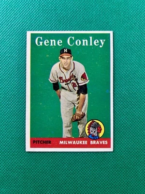 1958 Topps #431 Gene Conley Milwaukee Braves nivel medio EX-MT B58#431A1 Foto 1 de 2