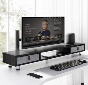 Fenge Dual Monitor Stand 108cm Large Monitor Stands Riser with 2 Extra Drawers, - Afbeelding 1 van 10