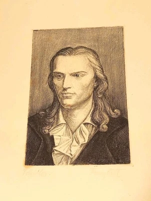 Original Radierung Schiller Akademie Franz Doll handsigniert Kupferdruck - Bild 1 von 4