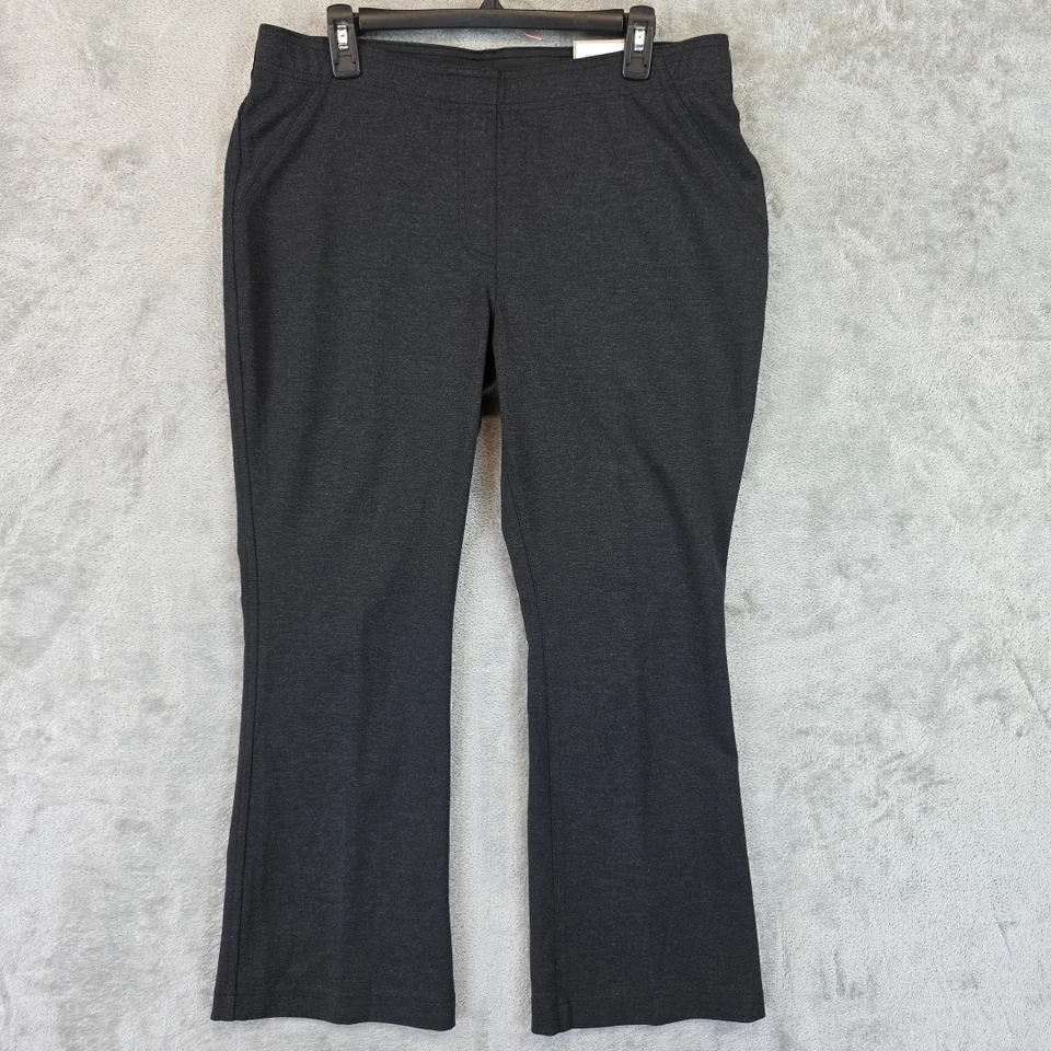 Chico's Pants Women's Size 2 (US 12/14) Heather Gray Ponte Flare Leg Slimming - Image 1 of 4