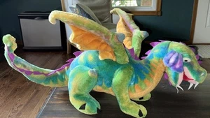 Melissa & Doug Dragon Plush Posable Wired Wings & Legs Retired 45"X24" HUGE - Picture 1 of 7