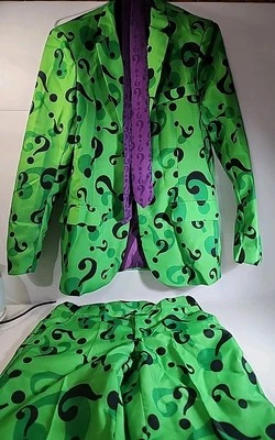 Fantasia Charada DC Comics Batman Terno Vilão Espírito Halloween Tamanho: Adulto Pequeno - Imagem 1 de 4