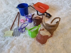 Stables/Horse Accessories Bundle Wheelbarrow Saddle Big Bucket Brush Random - Picture 1 of 7