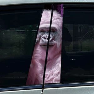 2Stück Hai Rosa Affe Bär Tier Auto B Säulen Zentrum Säulen Abdeckung Aufkleber - Bild 1 von 16