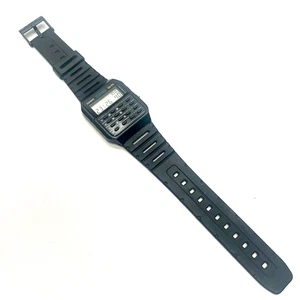 Vintage Casio WR 3208 CA-53W Black Calculator Watch - Picture 1 of 4