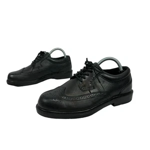 Nunn Bush Mens Wingtip Black Leather Oxford Shoes Comfort Gel Size 7 M Lace Up - Picture 1 of 8