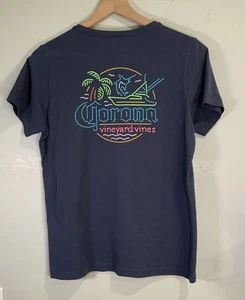 Vineyard Vines Corona Women’s Graphic Tee Shirt Logo Size S Navy Blue Casual Top - Picture 1 of 8