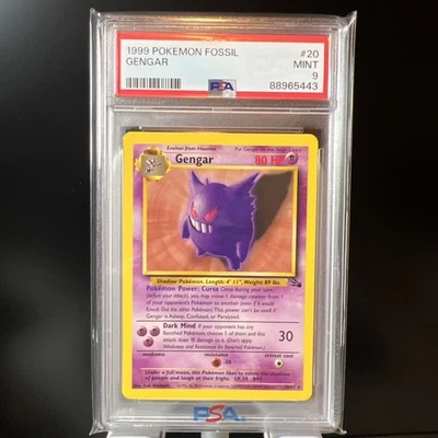 1999 Pokemon Fossil Gengar #20 Unlimited Non-Holo PSA 9 Mint - 5443 - Image 1 of 2