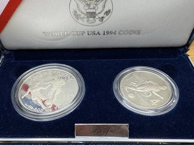 1994 World Cup Commemorative Uncirculated Two-Coin Set With COA - W/Box - Image 1 of 4