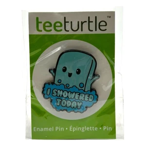 TeeTurtle Enamel Pin I Showered Today Soap Bar Bubbles Bath New - Picture 1 of 3