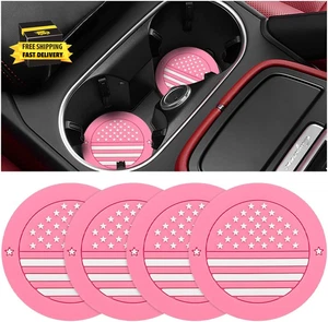 4PCS Ameican Flag Car Cup Holder Coasters, anti Slip Vehicle Cup Insert Drink Ma - Picture 1 of 6
