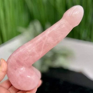 Rose Quartz Penis Pecker Phallus Man Part Crystal Decoration 904g 207mm - Bild 1 von 9