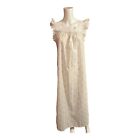Lanz of Salzburg White Cotton Nightgown Sleeveless Country Prairie Dress Petite