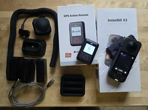 Insta360 X3 Camera w/GPS Action Remote, 4 batteries, Monkey Tail, 64GB card - Picture 1 of 8