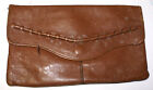 Vintage Genuine Light  Brown Leather Clutch / Shoulder  Purse 1970 / 80'S E