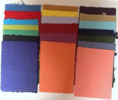 CRAFTY COW 20< A4 sheets RANDOM COLOURS mulberry papers THICK TEXTURED handmade paper CRAFT