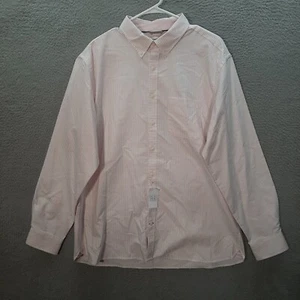 Jos A Bank Shirt Adult Extra Large White Pink Striped Button Down Casual Preppy - Picture 1 of 13