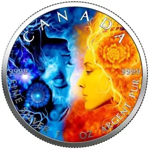 2023 Tantra Love Peace Holographic Maple Leaf 1oz Silver Coin - Picture 1 of 5