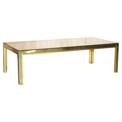 CIRCA 1950'S MID CENTURY MODERN BRASS& GLASS COFFEE COCKTAIL TABLE PART SUITE - Image 1 of 4
