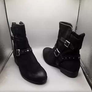 Miz Mooz Sammie Bootie Women's 7.5-8W EU38W Black Studded Leather - Picture 1 of 12