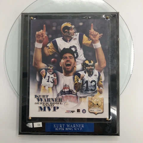 Kurt Warner #13 MVP St Louis Rams Photo Plaque LE NFL Wall Hanging 10x13 *FLAW Cover