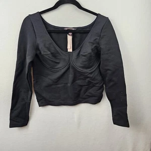Victoria’s Secret Top Woman’s Size XL Black Long Sleeve Bodywear Shapewear NWT - Picture 1 of 8
