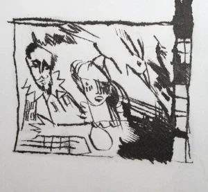 Abstract woman & man portrait print - Picture 1 of 8