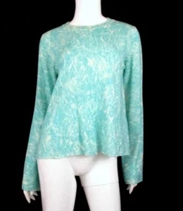 EMPORIO ARMANI BLUE & WHITE ABSTRACT PRINT VIRGIN WOOL PULLOVER SZ.44-NWOT - Picture 1 of 5