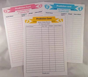 Baby Shower Game - Prediction chart / card - Party Girl Boy Unisex sweepstake - Picture 1 of 10