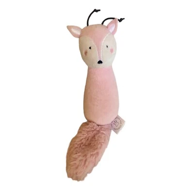 2014 Манхэттен игрушка розовый белый Fox Baby плюшевый 9» перезвон погремушка колокольчик мягкий мех хвост - Изображение 1 из 4