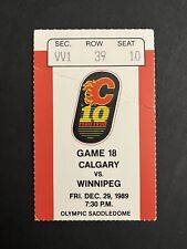 12/29/89 CALGARY FLAMES NHL TICKET STUB vs WINNIPEG JETS - NIEUWENDYK 200th GAME