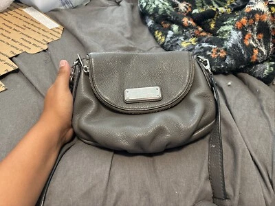 Marc Jacobs Bolso de Mano Cartera Bolso Q Fran M0005335 AWL Italiano Gris Oscuro Cuero Usado en Excelente Condición Foto 1 de 4