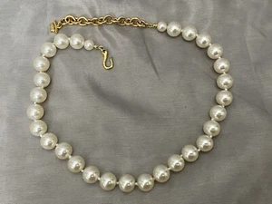 Freshwater White Pearls Necklace 15” Long & 1/2” Diameter With Gold Tone Chain - Picture 1 of 8