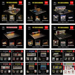 1:64 Diorama Model Car Garage Model LED Lighting Car Parking Lot Scene Model Toy - Picture 1 of 46