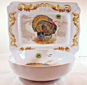 Thanksgiving Michel Design Works FALL HARVEST Melamine Serving BOWL or PLATTER - Picture 1 of 21