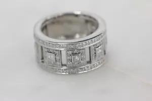 Natural Round Cut Diamond Engagement Eternity 1.15 CTW ALOR Ring 18K White Gold - Picture 1 of 7