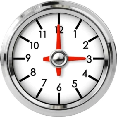 Speedhut 2-1/16" (52mm) Clock White Face/Numbers Glow Blue - Image 1 of 4