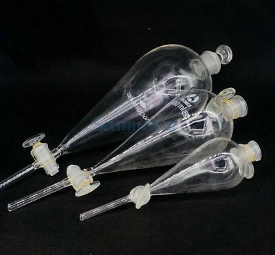 60-1000ML Standard Stopper Pear Shaped Separatory Funnel with Glass Stopcock - Image 1 of 4