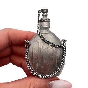 Vintage Cast Pewter Tin Aroma Oils Perfume Bottle Flask Flacon Italy Marked Rare - Picture 1 of 6