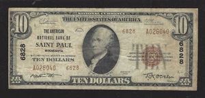 Saint Paul, Minnesota, Ch #6828, $10.00, 1929 T-2, aproximadamente en estado bastante bueno, ¡72 reportados! - Imagen 1 de 2