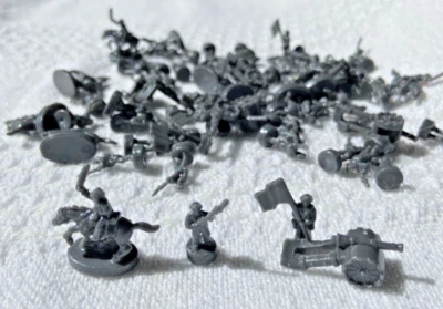 Risk Gray Army Infantry Calvary Cannon Troop Game Pieces Token Replacement - Image 1 of 3