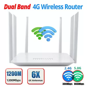 1200Mbps 3G/4G/5G LTE Wifi Router Dualband Modem Mobile Hotspot Unlock SIM Card - Picture 1 of 12