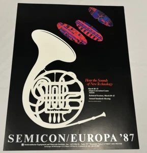 VTG 1987 SEMICON SEMI Semiconductor Europe Technology Tech Computers Ad Poster - Picture 1 of 8