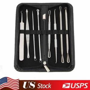 9 Pcs Pimple Blackhead Remover Kit Dr Tool Comedone Zit Extractor Best Tools - Picture 1 of 12