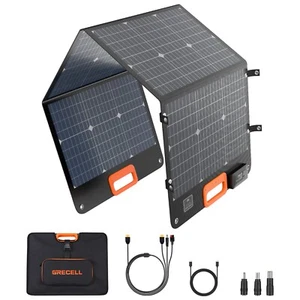 GRECELL 120W Portable Bifacial Solar Panel for RV Trip Power Station Generator - Picture 1 of 14