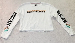 Tommy Jeans GoodTimes Crop Top T-Shirt Adult SMALL White Tommy Jeans Long Sleeve - Imagen 1 de 10